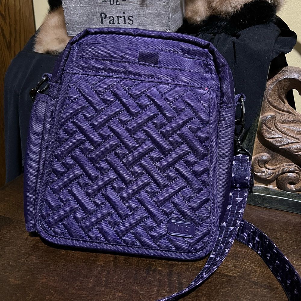 Lug Flapper Convertible Crossbody Handbag in Purple  Live Laugh Love